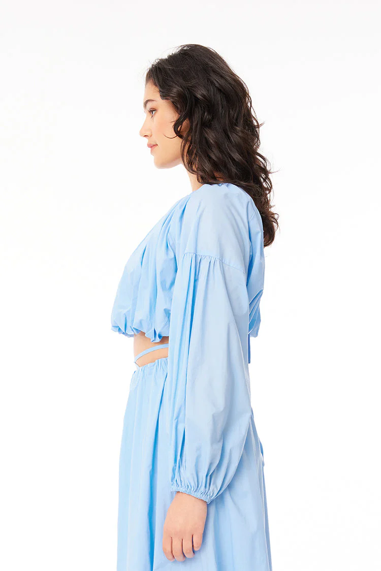 MONICA FLEUR BLOUSE MALIBU BLUE - Image 4